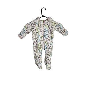 Penelope Mack Infant Hooded Leopard Print Footed Onesie 3-6 Months